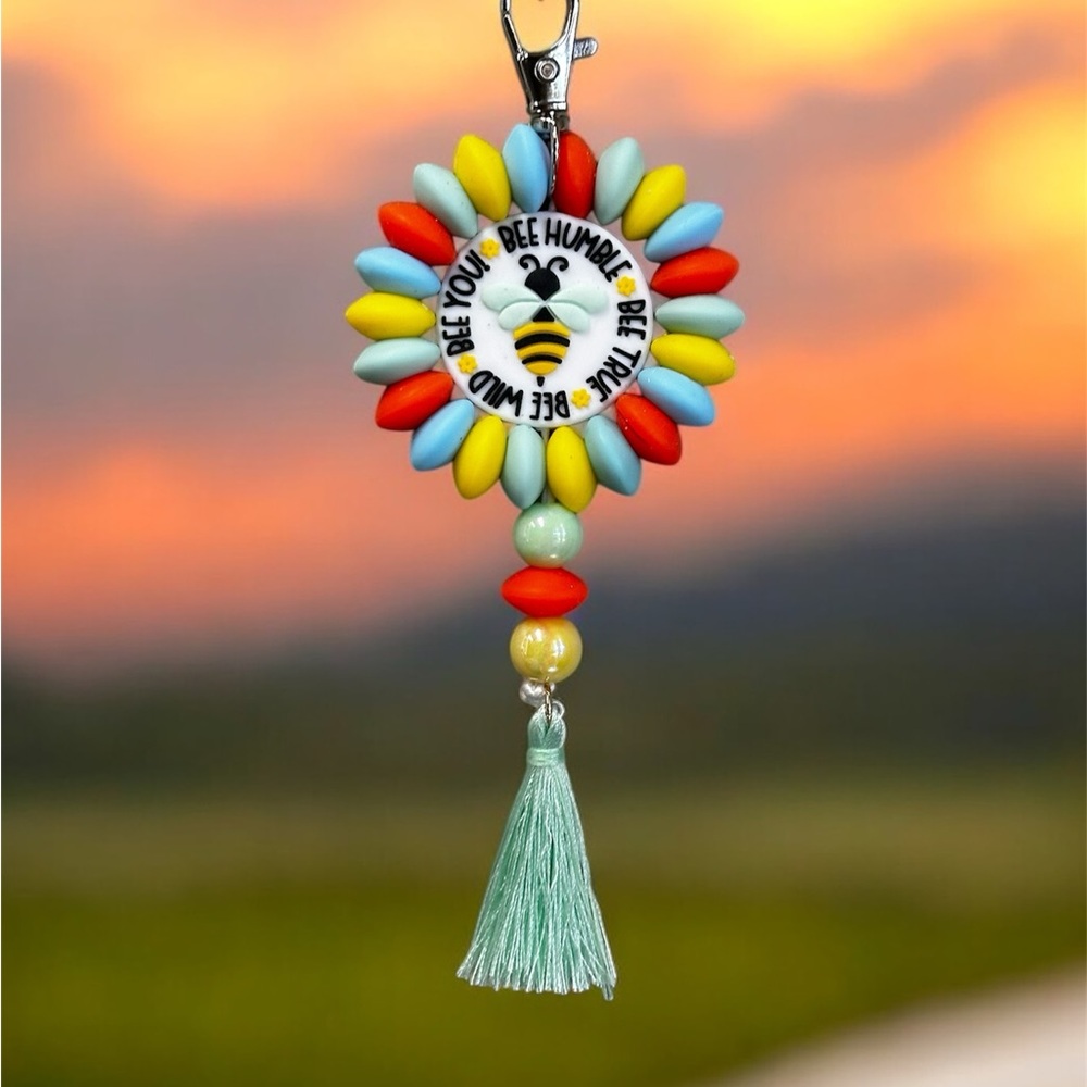 Colorful Beaded Key Holder with Tassel